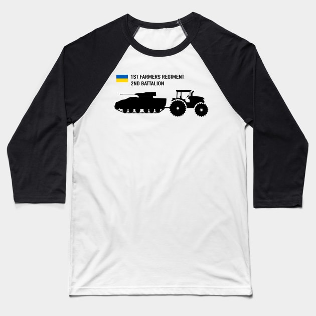 Ukraine Tractor Baseball T-Shirt by Dirty Custard Designs 